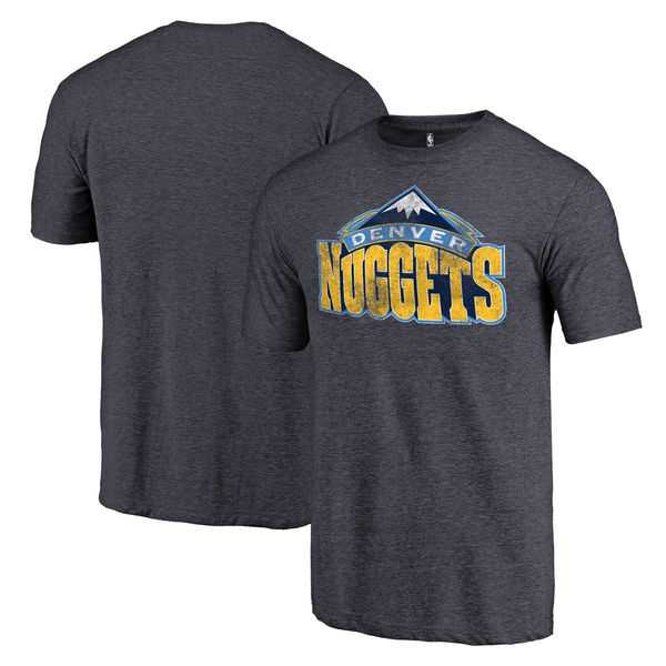 Men's Denver Nuggets Distressed Team Logo D.Gray T-Shirt FengYun